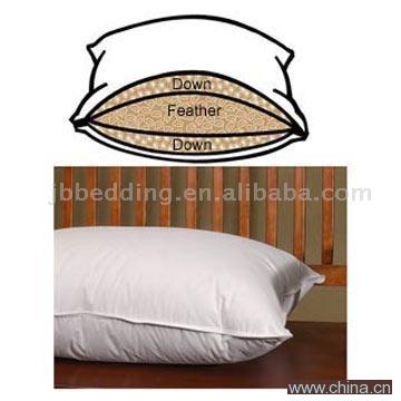 Feather Pillow with Colored Piping
