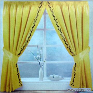 Embroidered Satin Curtain
