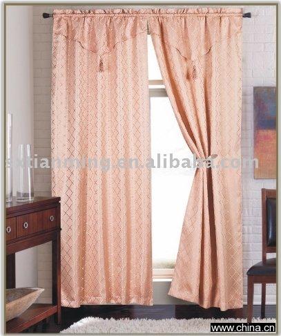 polyester window curtain with valance