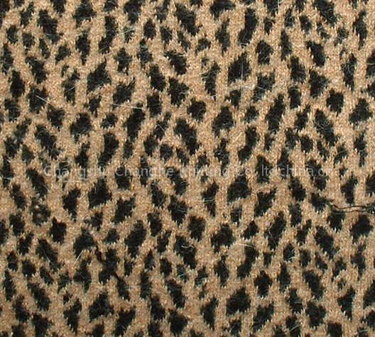 Angora/wool jacquard fabric