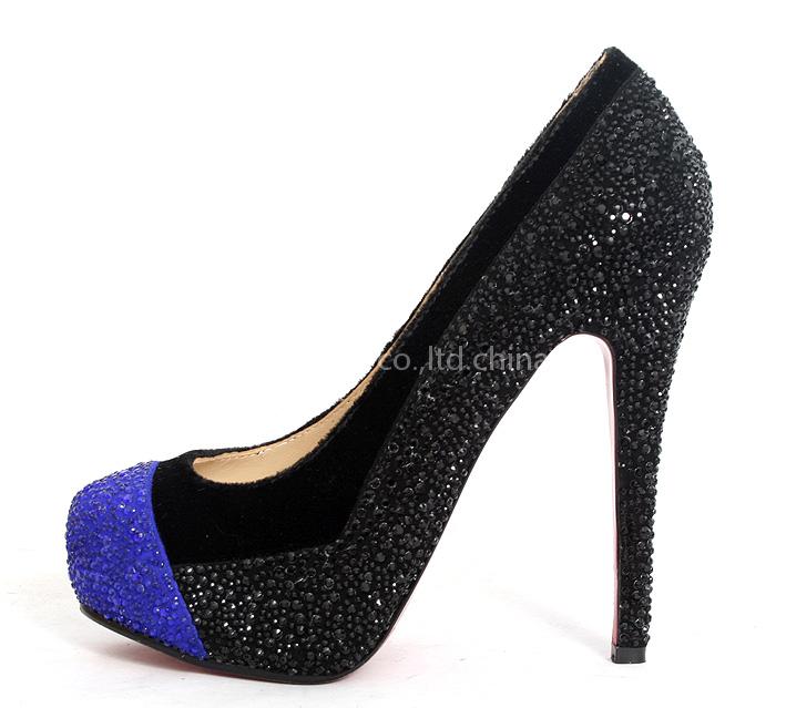 Christian Louboutin Diamond Pumps Black Purple