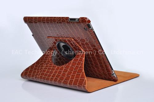 ipad 2 rotatation crocodile leather cases/covers