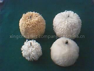 Wool polishing ball