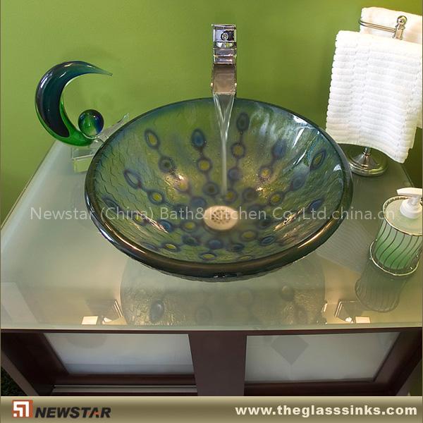 Glass bathroom vessel bowls