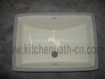 Undermount ceramic vessel sinks