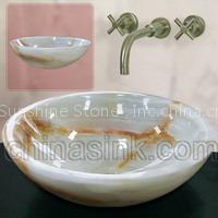 White Onyx vessel sink project 18