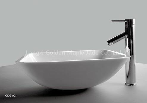 pure white washbasin (crystallized glass panel)