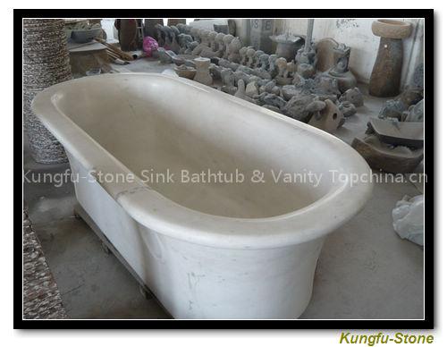 Whtie Marble Bathtub set