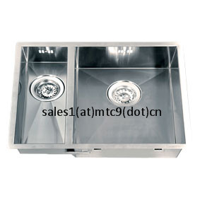 Square Double Cube Undermount or Drop In Sink