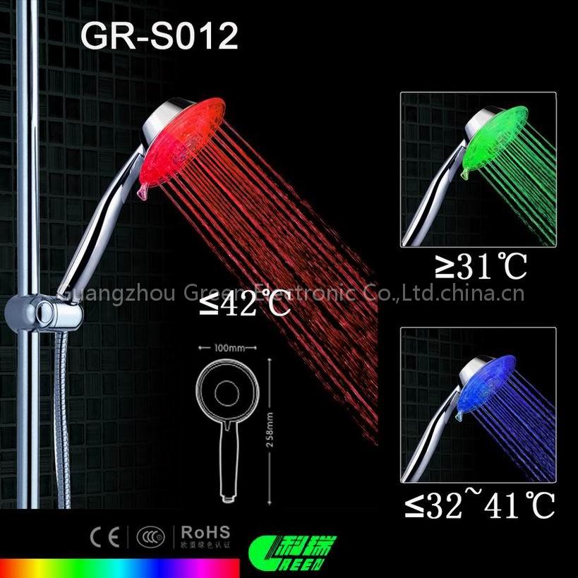 temperature sensitive LED shower