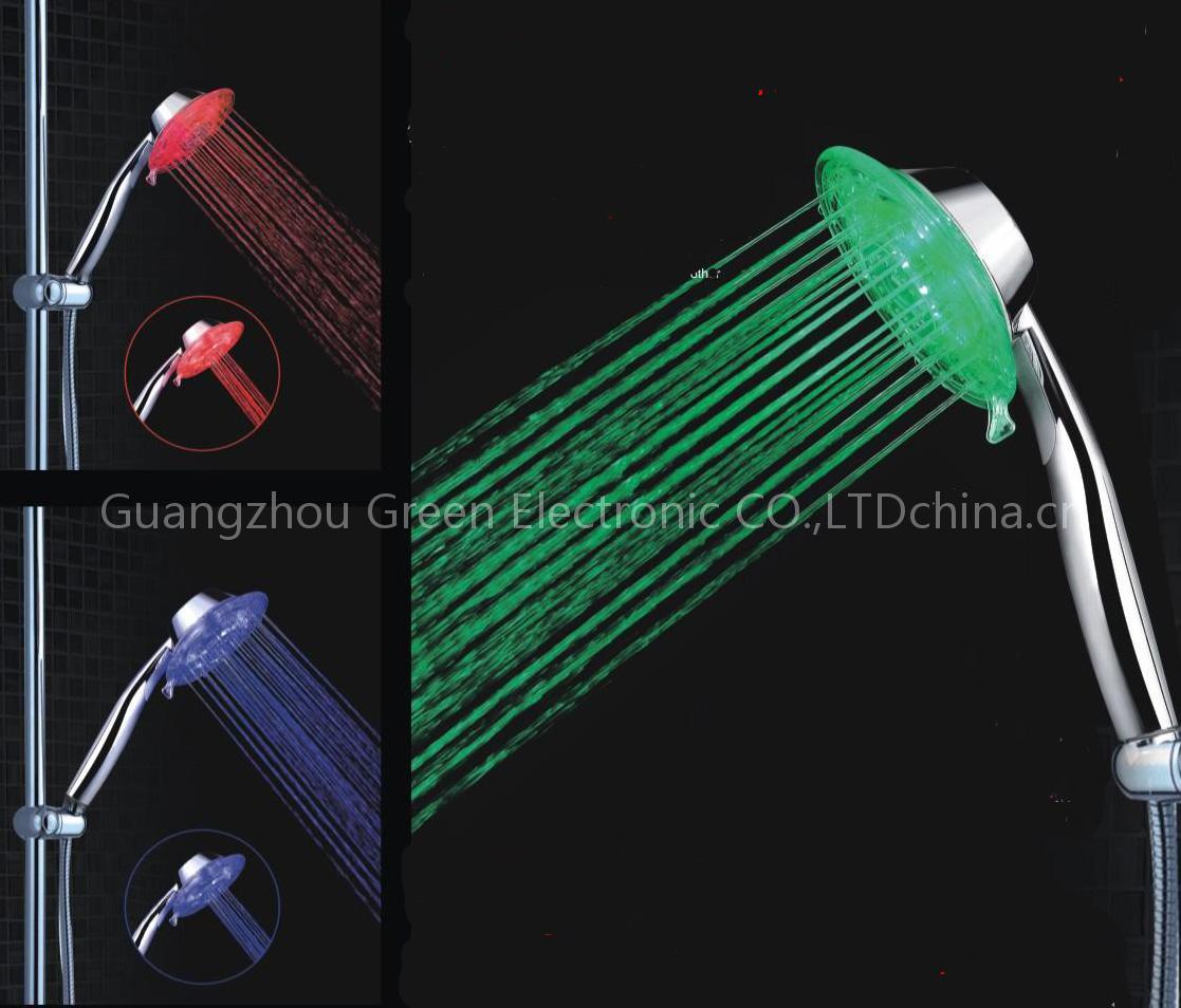 temperature detectable led shower head light