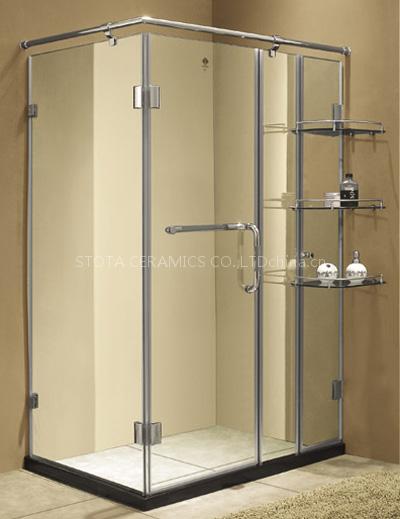 rectangular double inward opening shower door