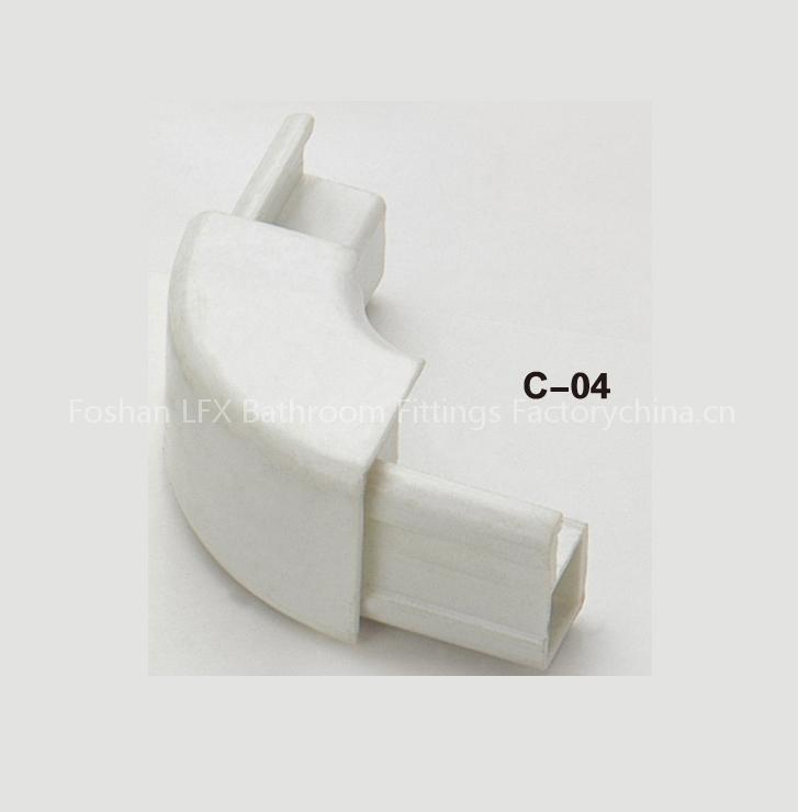 Plastic conect with shower door profile