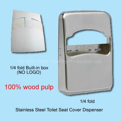1/4 fold toilet seat cover dispensers and papers