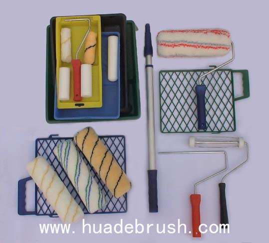 Paint roller, paint roller frame, paint roller sleeve, paint tray, paint grid and extension pole….