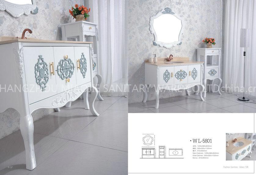European antique wooden bathroom vanity cabinet