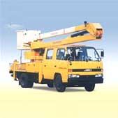 Arm folding aerial work truck