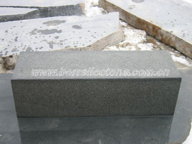 black grantie kerbs — bush hammered