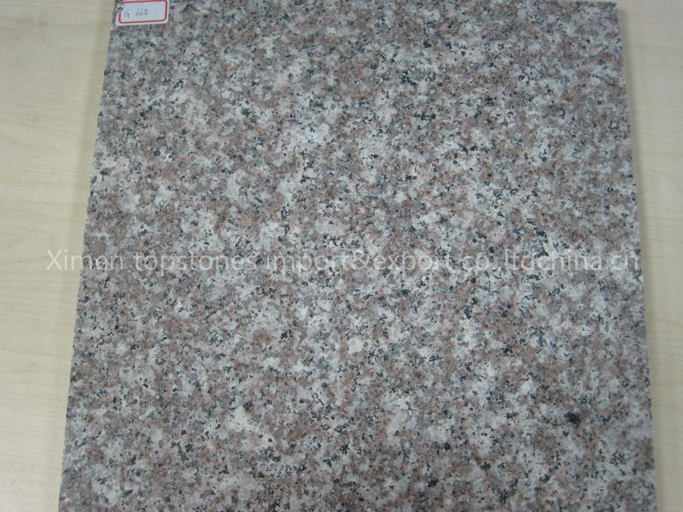G664 red granite stairs