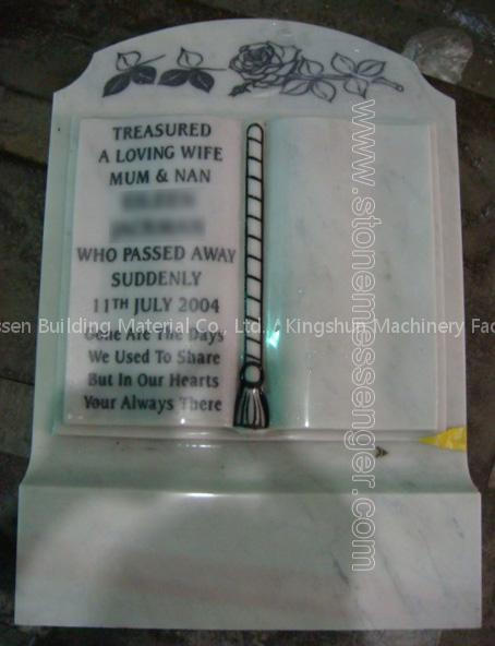 Uk Style White Marble Book Headstones