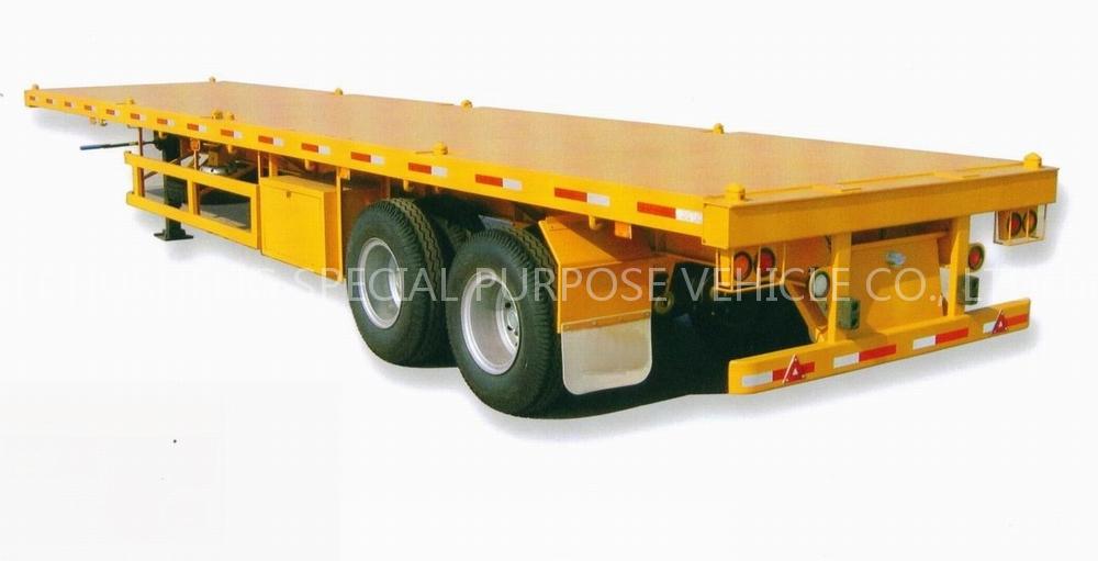 40F 2Axles Flatbed Container Semi trailer (8Nos. of Twist Lock)
