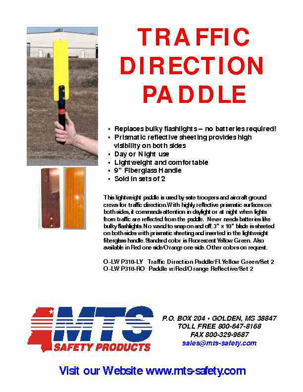 United States Traffic Direction Paddle