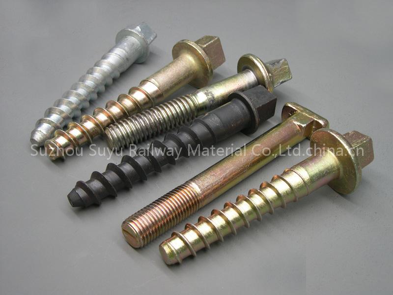 Coach screws for railway fastening