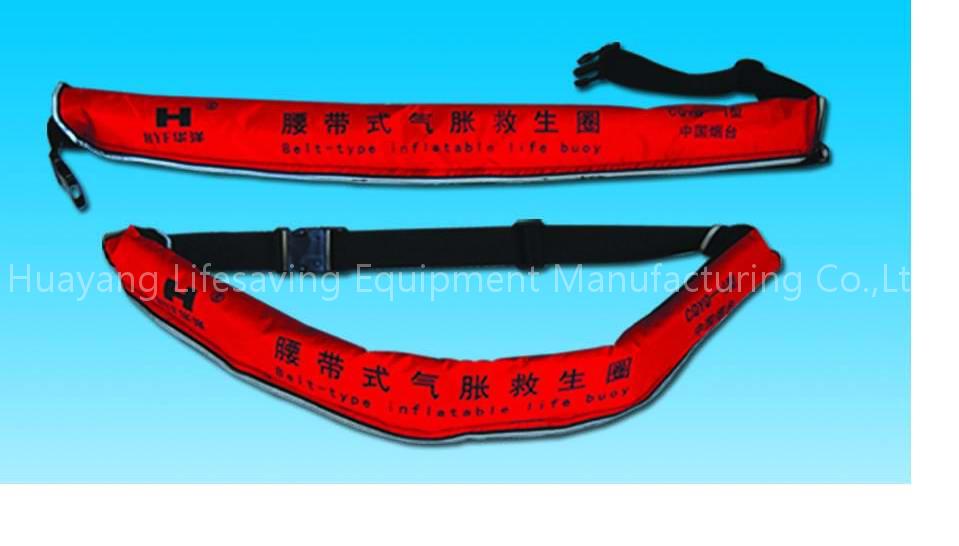Belt-type inflatable life buoy