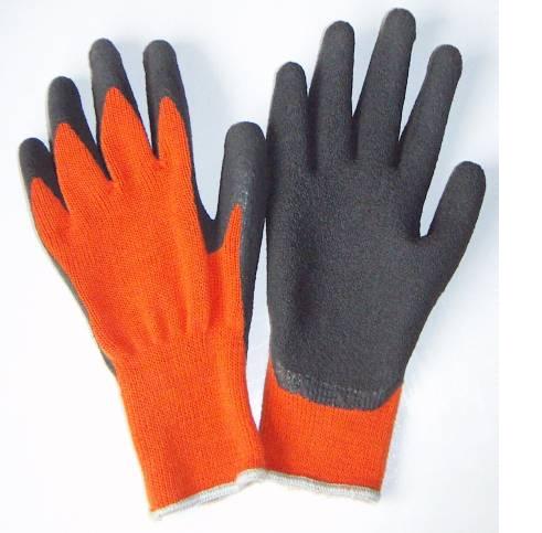 10 gauge acrylic brushed glove coated with latex