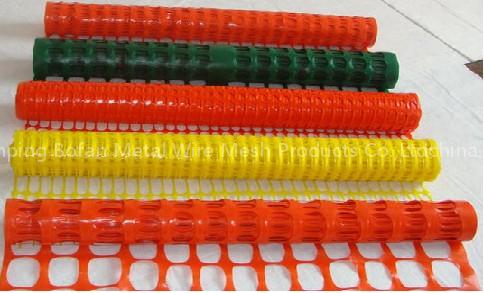 Orange plastic safety fence