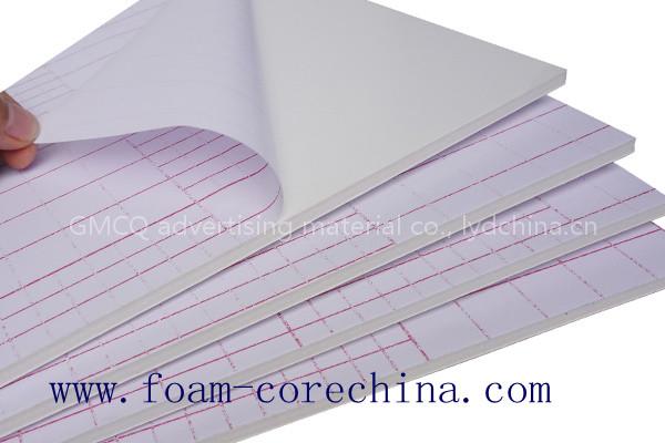 Self-adhesive foamcore board