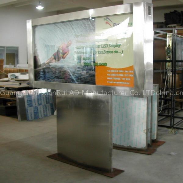 Stainless Steel Floor Vertical Scrolling Light Box