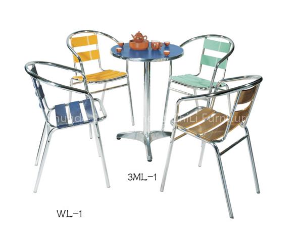 outdoor furniture,leisure furniture,Aluminum Chair+table,stainless steel tabel WL-1+3ML-1
