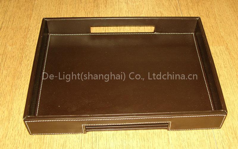 leather serving tray