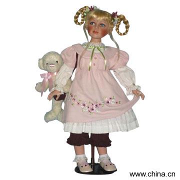 28" Porcelain Country Doll