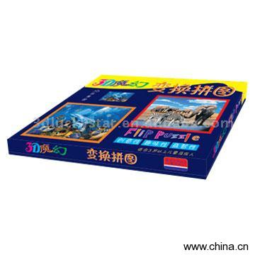 2D/3D Lenticular Puzzle in 2D/3D Graphic Effect