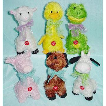 11 Plush Toys (6 Asst Long Neck Saying Farm Animals)