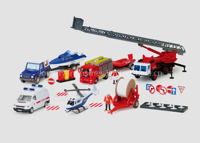 Die-cast model vehicle play sets