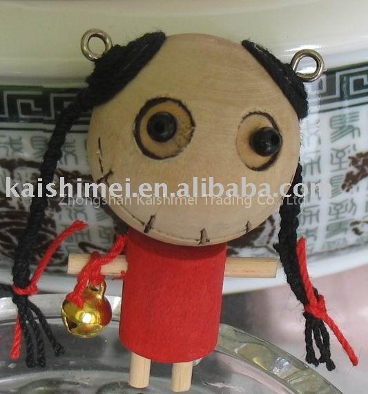 Voodoo Doll(Wooden Doll Keychain )
