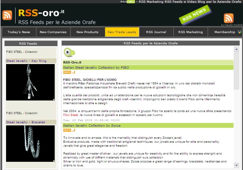 Italy RSS Feeds For Jewelry Companies