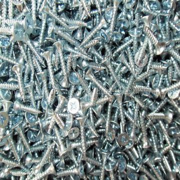 white zinc coated drywall screw