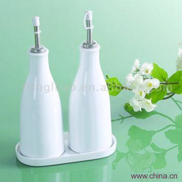 Vinegar Plate and Bottles
