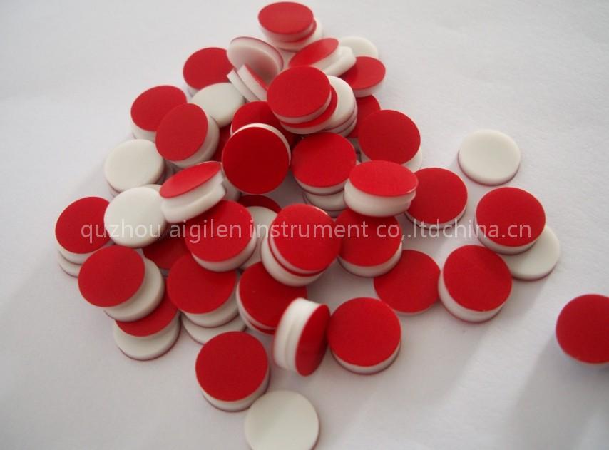 red PTFE/white Silicone septa 8*1.5mm