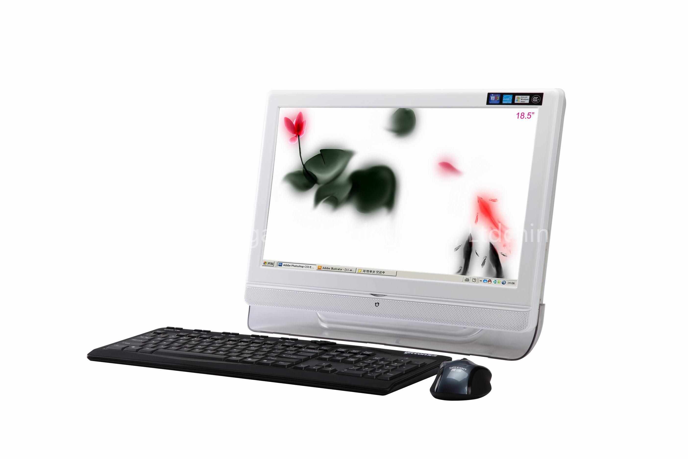 18.5inch All in One Desktop computer with Intel Atom D525 dual core 1.8GHz wi-fi