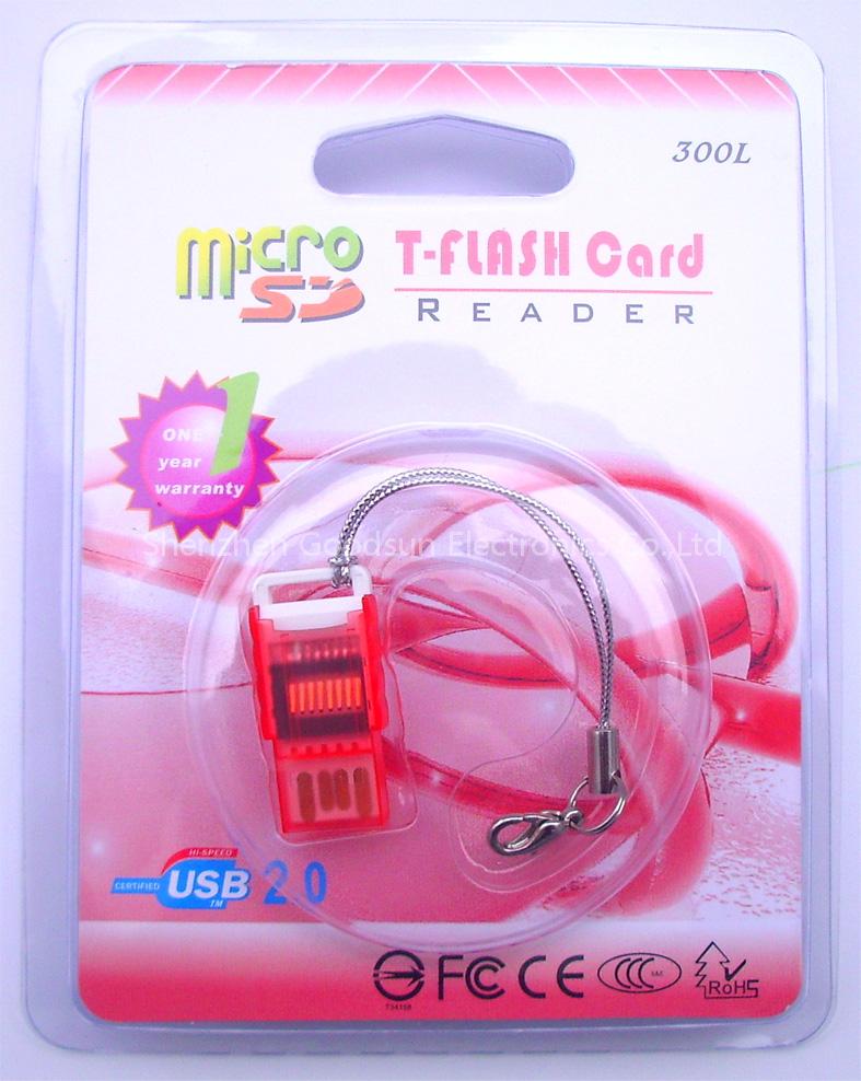 SUN-300L Mini Micro SD+T-Flash Card Reader