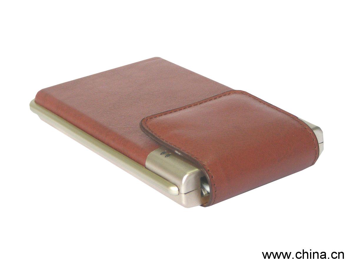 2.5" HDD leather case with a key for backup function