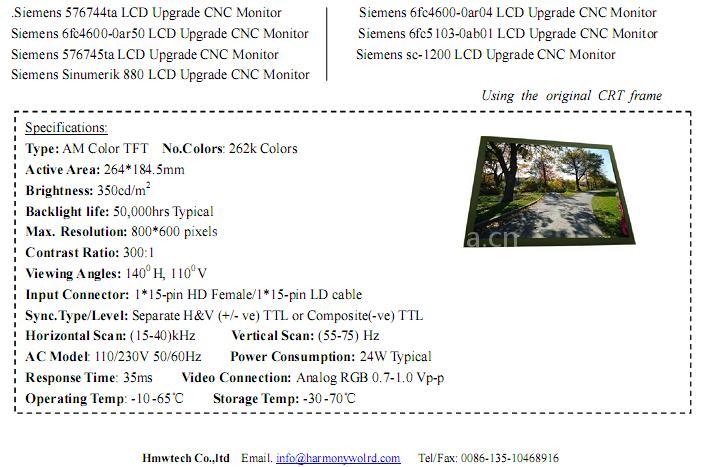 Siemens 576745ta LCD Upgrade CNC Monitor