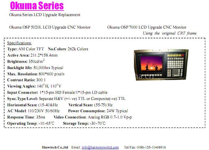Okuma OSP 5020L LCD Upgrade CNC Monitor