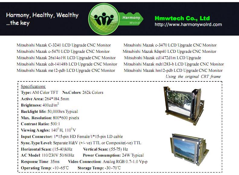 Mitsubishi Mazak c-5470 LCD Upgrade CNC Monitor
