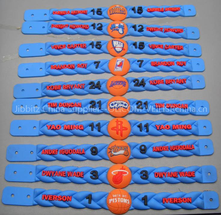 EVA wristbands bracelets NBA wristbands B9054